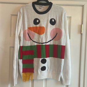 EUC snowman, ugly Christmas sweater for the holidays.